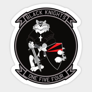 F-14 Tomcat - One Five Four Black Knights - Clean Style Sticker